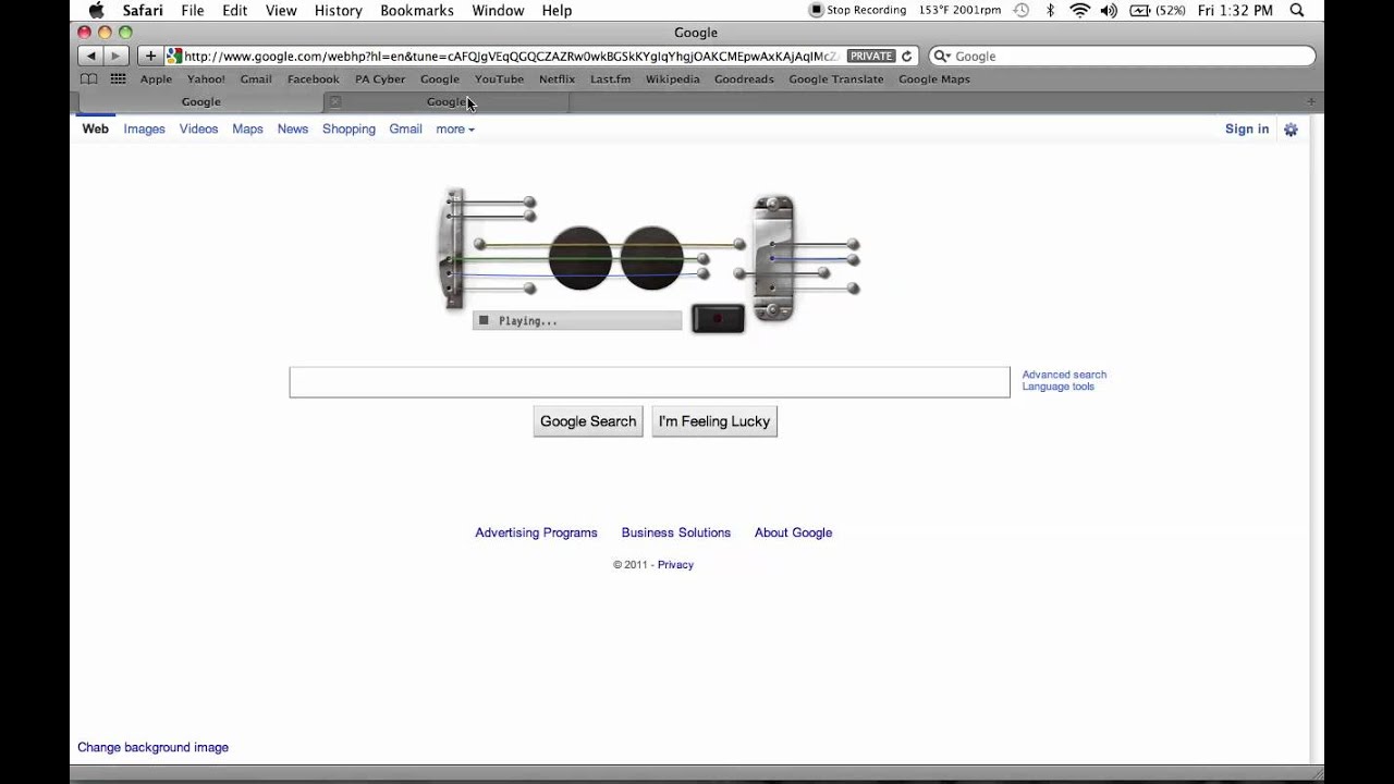 les paul google doodle guitar- lady gaga- born this way