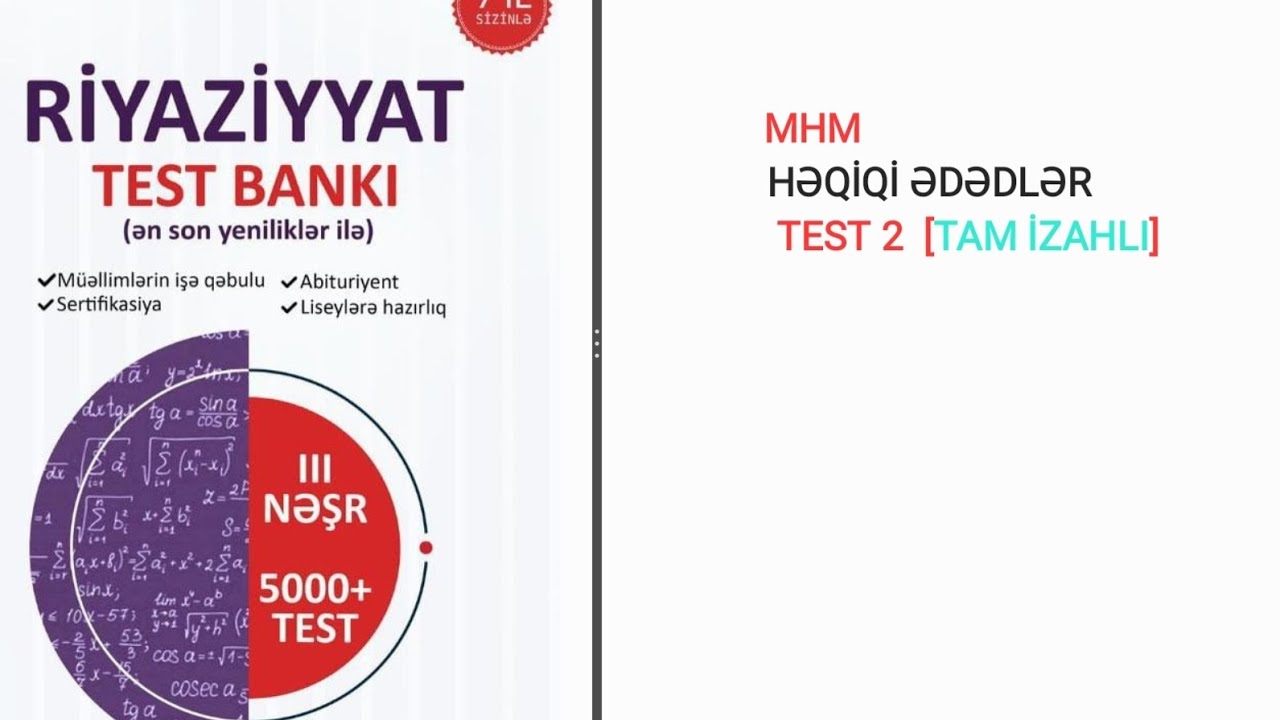 MHM HƏQİQİ ƏDƏDLƏR TEST 2