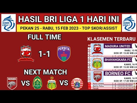 Hasil Liga 1 Hari Ini - MADURA UNITED vs PERSITA - Klasemen terbaru Liga 1 2023 Pekan Ke 25