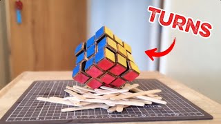 I Made a Working Rubiks Cube Out Of Popsicle Sticks