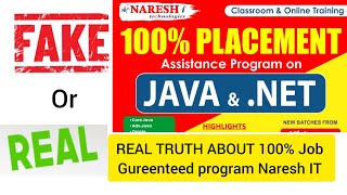 Information Reality of 100% Job Guaranteed Program at Naresh IT Ameerpet, Hyderabad! How to get a job from Na... News