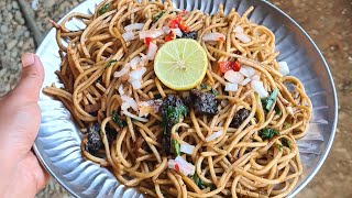 Spicy Dry Meat Noodles | लोकल सिकुटी चाउमिन | K lets eat  #shorts