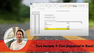 Two Sample T-Test Unpaired in Excel
