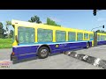 LONG BUS, SCHOOL BUS, TRUCKS Vs MASSIVE SPEED BUMPS - BeamNG.Drive