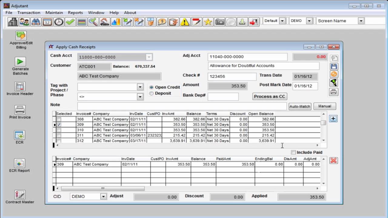 Correct a Mistake in Adjutant Cash Receipts