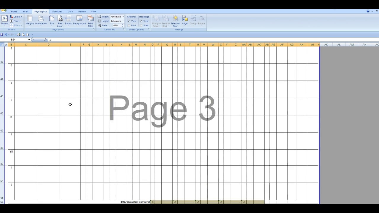Belajar Excel 3 : Membuat Kepala Baris / Kepala Tabel  