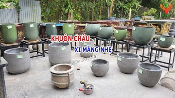 Các mẫu khuôn chậu xi măng nhẹ tròn trơn | Khuôn Tổng Hợp