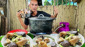 Trời Mưa Làm Nồi Cháo Dậm Bò Hầm Đậu Xanh - Toàn Đen Sơn Dược Vlog