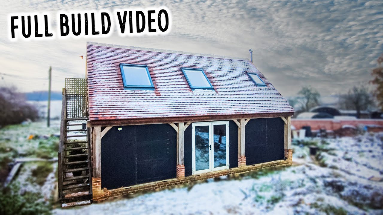 Timber Frame Temporary Raking Complete Build - Timber Frame Lodge (temporary home) - YouTube