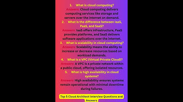 Top 5 Cloud Architect Interview Questions and Answers