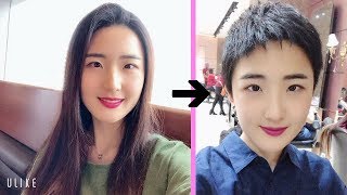 cewek org KOREA potong rambut bob! dari panjang di salon인도네시아에서 긴머리 숏컷만들기(INDO CC)