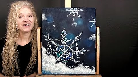 How to Draw and Paint SNOWFLAKES - Paint and Sip at Home - Easy Fun Beginner Acrylic Painting Lesson