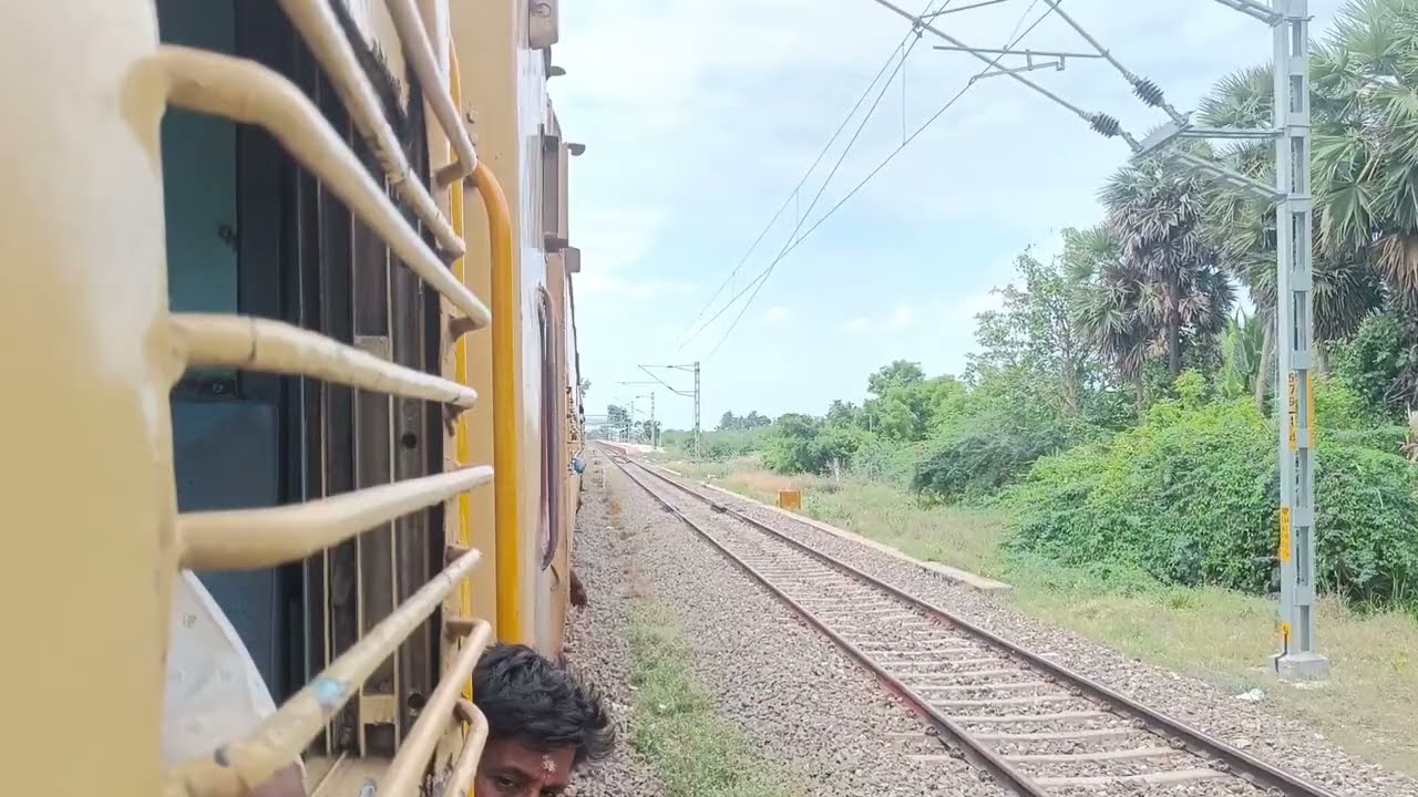 Rajapalyam to Srivillputtur Train Journey & Electrification work / On boarding 06664 Madurai Express
