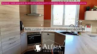 Sompuis  Maison De Plainpied  De 5 Chambres Avec Piscine  Agence Alsia Immobilier