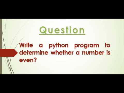 A python program to determine whether or not a number is even - YouTube