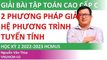 Giải bài tập Toán cao cấp C | 2 phương pháp giải (và biện luận) hệ phương trình tuyến tính