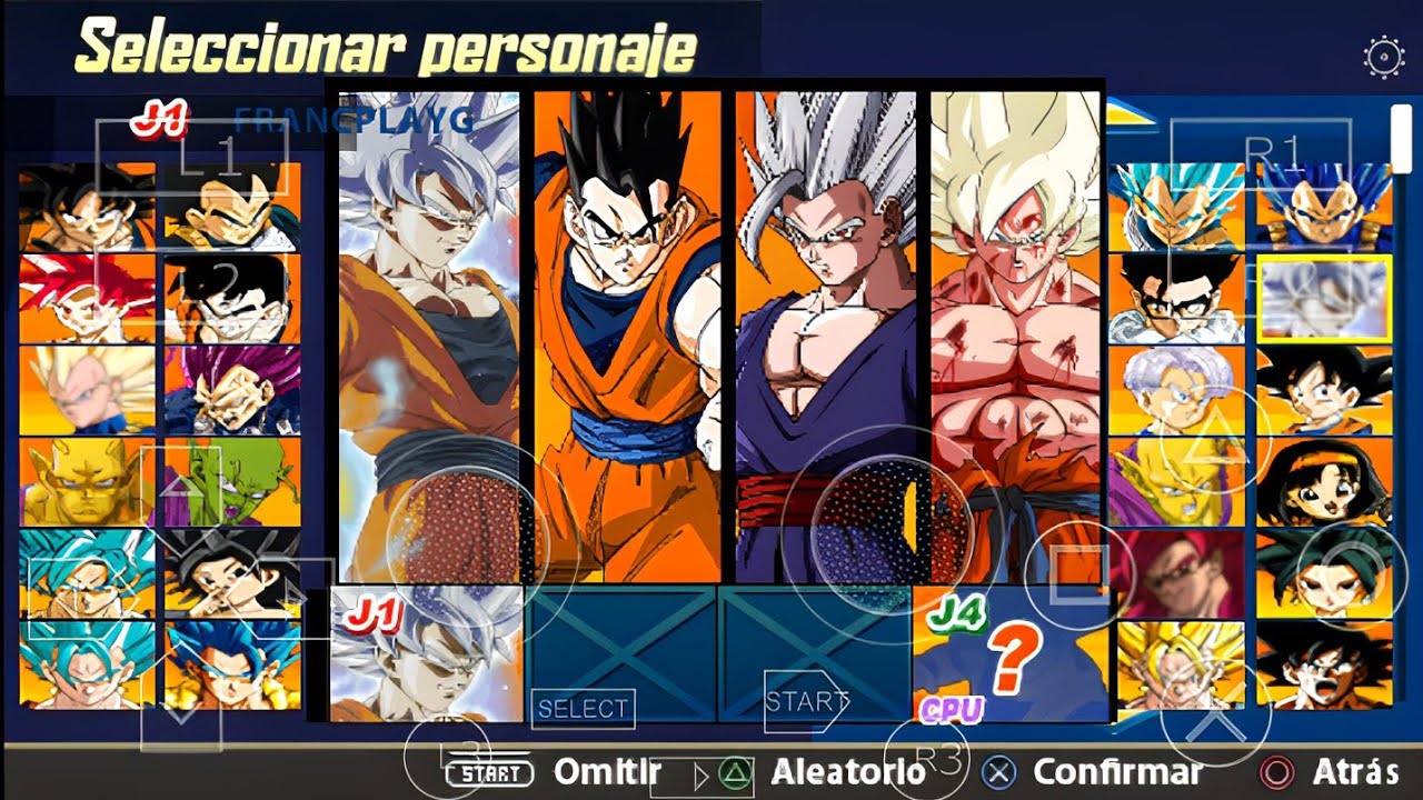 🤩 INCRÍVEL!! ISO DBZ TTT DRAGON BALL Z SUPER TESTURAS BT3 MENU DE PERSONAGENS 4 COLOR PARA PSP