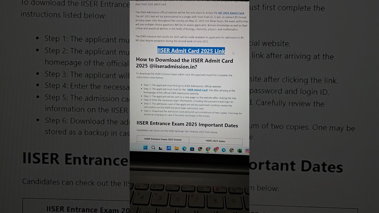 IAT 2025 Admit Card OUT Now! | How to Download + Important Instructions! | IISER INTELLECT