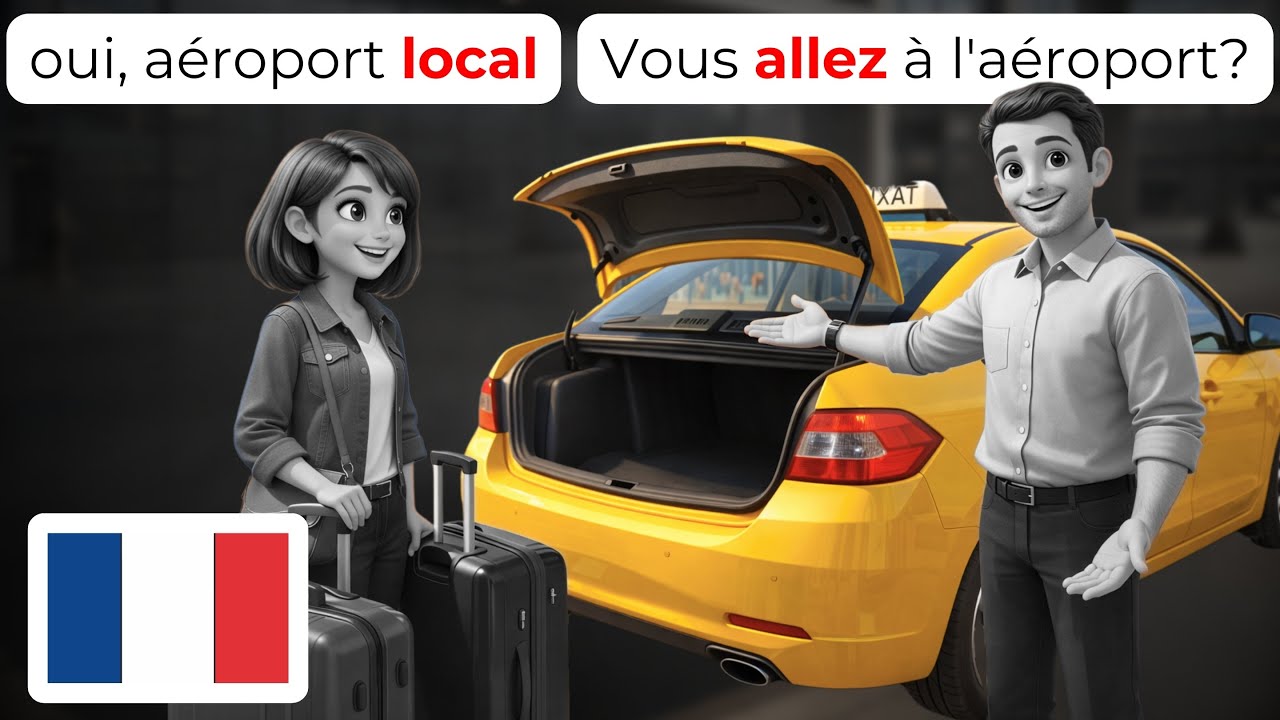 🇫🇷 Изучайте французский в такси – 50+ важных фраз | Французский для начинающих (A1-A2)