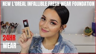 NEW L'OREAL INFALLIBLE 24HR FRESH WEAR FOUNDATION FIRST IMPRESSION & DEMO | BRITTANY BEAUTY