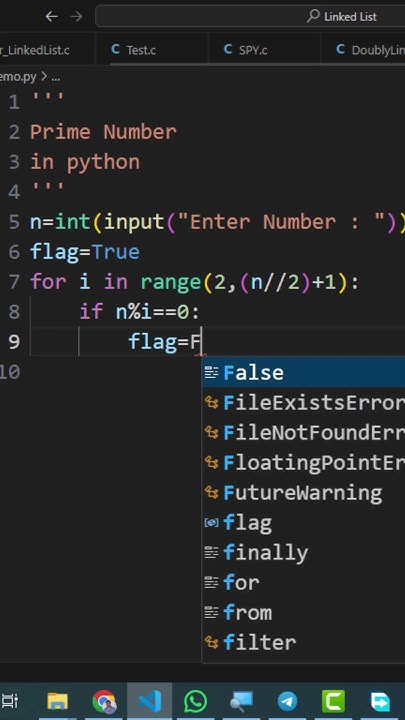 Prime Number Program in python #python #placement #interview - YouTube