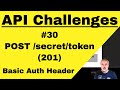 API Testing Challenges 30 - How To - basic authentication passed 201