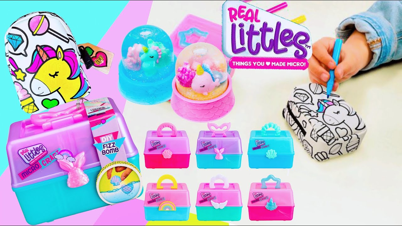 NEW Real Littles Micro Craft kits! DIY Backpack, Canvas, Light Box
