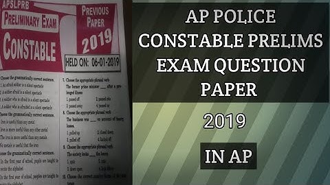 AP POLICE CONSTABLE PRELIMS QUESTIONS PAPER ON 2019 #appsc #apscpreparation