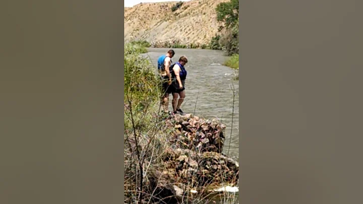 Cathy Farley Tommy Jumping in Arkansas River 070514