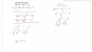 Non Linear Systems by Elimination