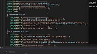 small C# project: text based dungeon crawler game thing.