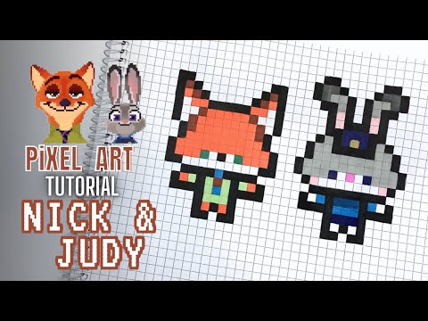 Pixel Art Tutorial: Drawing NICK & JUDY Step by Step - YouTube