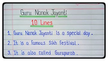10 Lines Essay On Guru Nanak Jayanti In English l Essay On Guru Nanak Dev Ji l Guru Purab l 