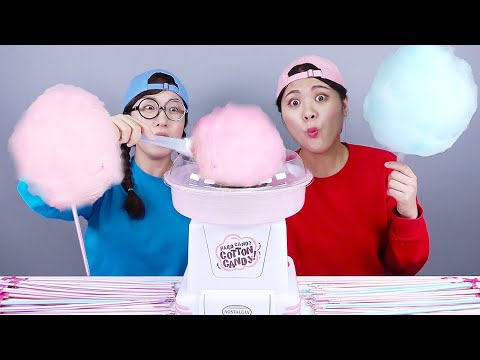 Gökkuşağı Büyük Pamuk Şeker Tatlısı Mukbang DONA