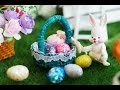 Diy miniature easter egg basket tutorial  nendoroid  dollhouse accessories