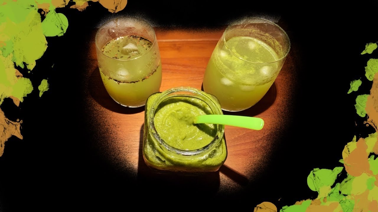 Easy recipe for Mint / Pudina Chutney and Mint Drinks