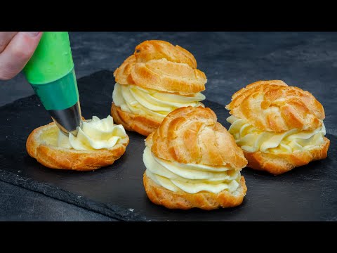 Video: So Backen Sie Vanillepudding-Profiteroles