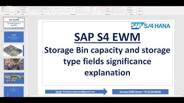 SAP EWM - Storage Bin capacity and storage type fields significance explanation