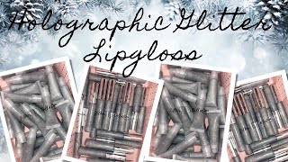 MAKE CHRISTMAS THEMED LIPGLOSS|HOLOGRAPHIC GLITTER|MAKING LIPGLOSS W/ THE GLOSS GOAT