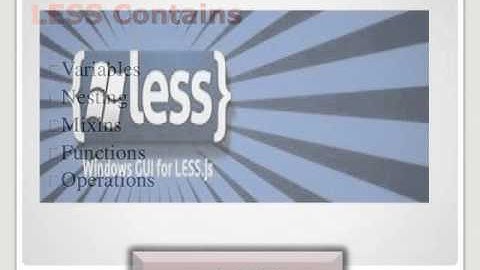 how to use LESS CSS Pre-processor