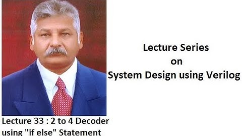 Lecture 33 - 2 to 4 Decoder using if-else Statement