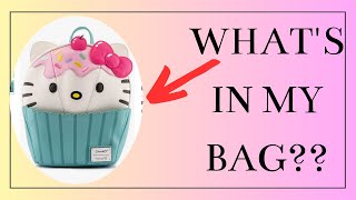 Whats In My Loungefly Hello Kitty Cupcake Mini Backpack 