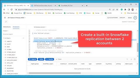 Demo - Snowflake Account Replication, Disaster recovery & Single URL Failover steps
