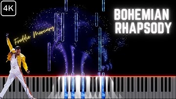 Bohemian Rhapsody Piano Score Tutorial in 4K [Freddie Mercury Tribute]