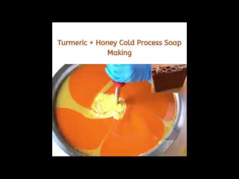 Turmeric and Honey Cold Process Soap Making - YouTube