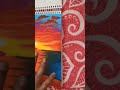 Beautiful sunset view with sea waves#shorts#video#art #oilpastels #scenery