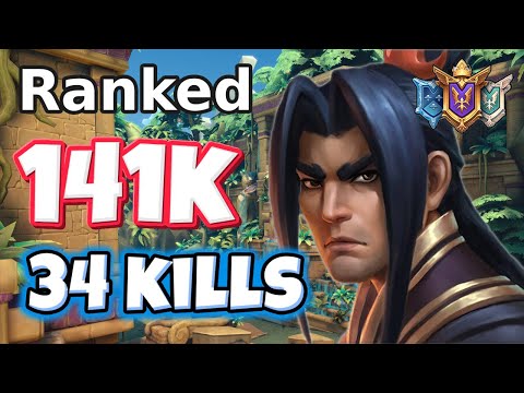 34 Kills + 141k Dmg ZHIN Gameplay (YOMI) Paladins Ranked (vs. Master Betty)
