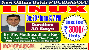 LINUX Offline Training @ DURGASOFT