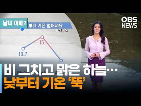 아침까지 약한 비…낮부터 기온 &#39;뚝&#39;
