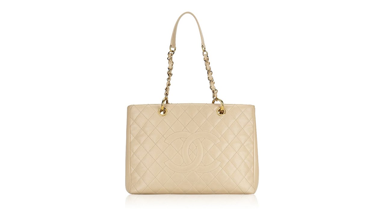 Chanel Caviar Grand Shopping Tote GST Beige 